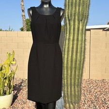 Calvin Klein Womans Black Pleated Sleeveless Sheath Dress Size 6