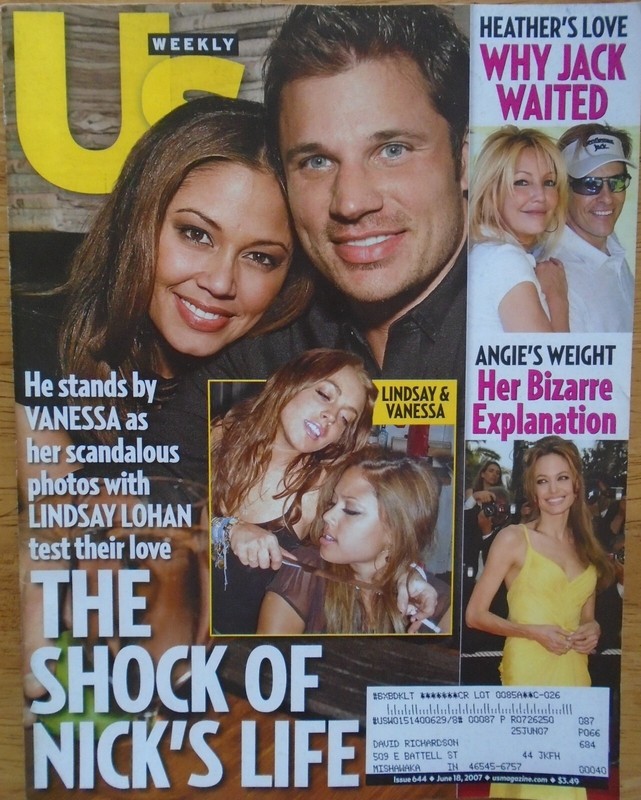 US WEEKLY MAGAZINE 6-18-07 VANESSA MINNILLO, NICK LACHEY, ANGELINA JOLIE