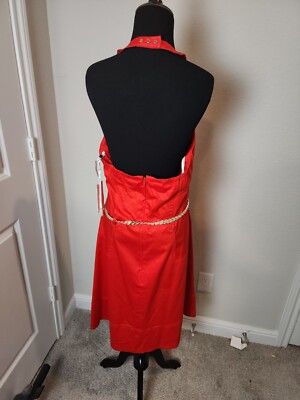 Calvin Klein Red Halter Neck Dress Size 14 | eBay