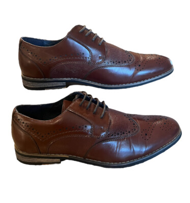 bruno marc brown dress shoes Bruno Marc Men’s Brown Leather Wingtip Oxford Dress Shoes Size 9.5