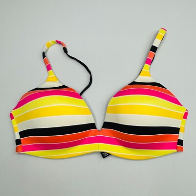 Victoria Secret IPEX No Wire Bra 36C Colorful Padded Cup Adjustable Strap