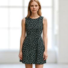 J Crew Women Mini Dress Loeopard Animal Print Sleeveless Sheath Exotic Y2K  Sz 8