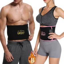 Men Women Premium Waist Cincher Sweat Belt Sport Body Shaper Abdomen Fat Burner