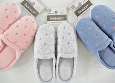 NEW Isotoner Slippers Womens Clog Slip-On Blue Grey Pink M L XL Soft Memory foam