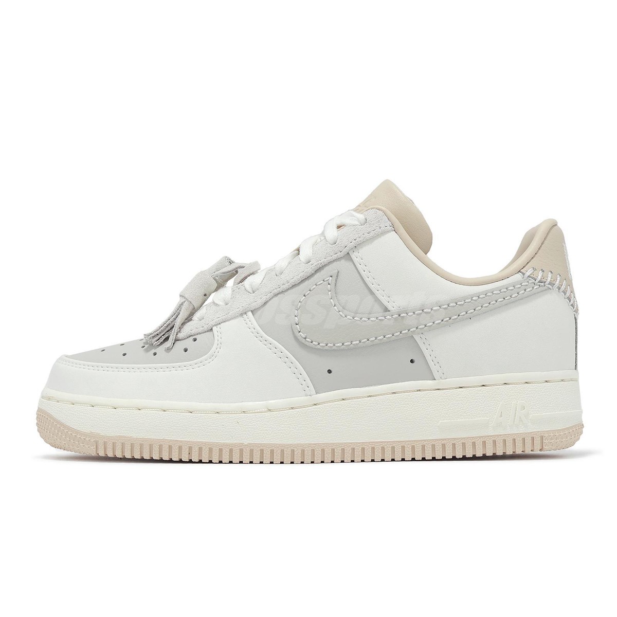 NN Nike Wmns Air Force 1 07 AF1 Light Bone Suede Tassels Women
