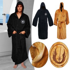 UK Men Bathrobe Jedi Sith Hooded bathrobe Cloak Star war Soft Dressing Gown HD