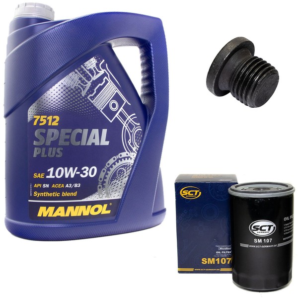 MotoröL ÖLfilter SM107 10W30 5 Liter + ÖLablassschraube FüR VW Passat 32B 1.8-image