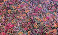 PETER PAN FABRICS - MULTI-COLOR FLORAL & LEAVES - COTTON- BY THE YARD