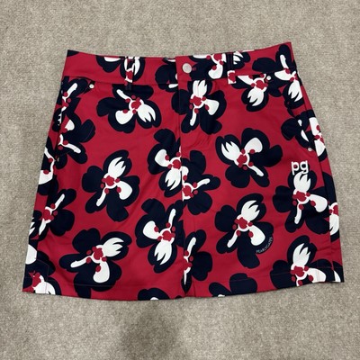 Pearly Gates Women s Size 2 Red Flower Golf Skort Skirt