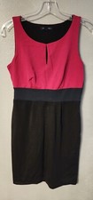 Banana Republic Womens Black Fucha Sleeveless Sheath Dress Size 2