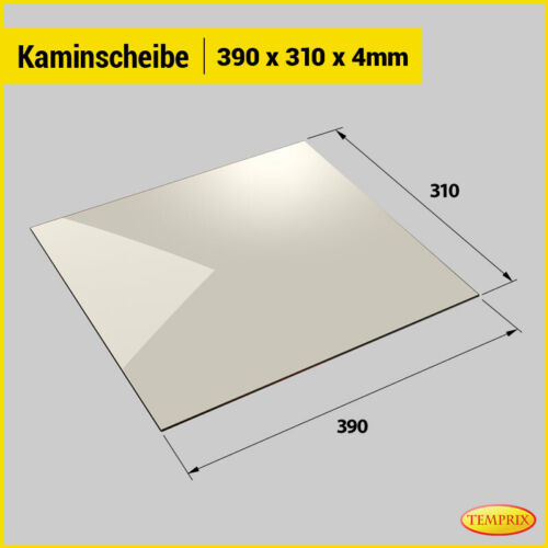 Kaminglas Ofenglas feuerfestes Glas Kaminofenglas Kaminscheibe Ofen 310x390x4mm - Bild 1 von 4