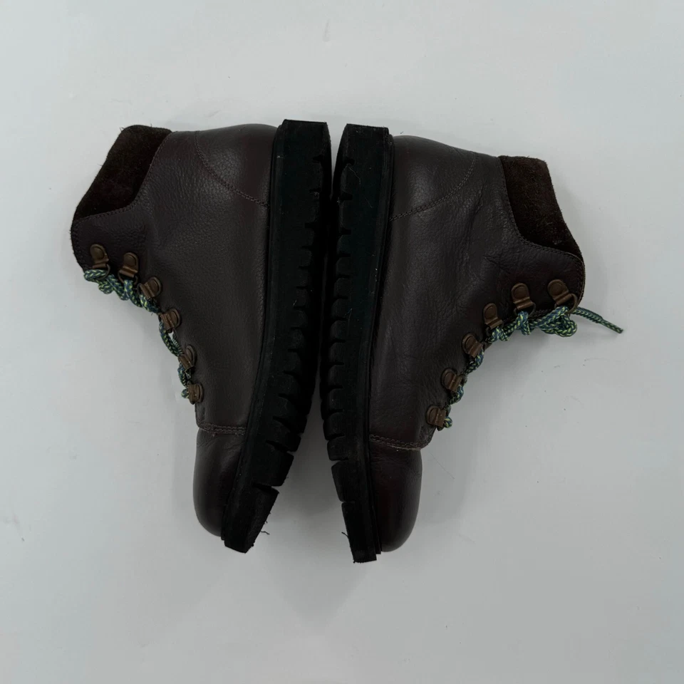 Детские кожаные туристические ботинки Mini Boden размер 34 или США 2,5 с зелеными шнурками и боковыми Z - Изображение 4 из 4