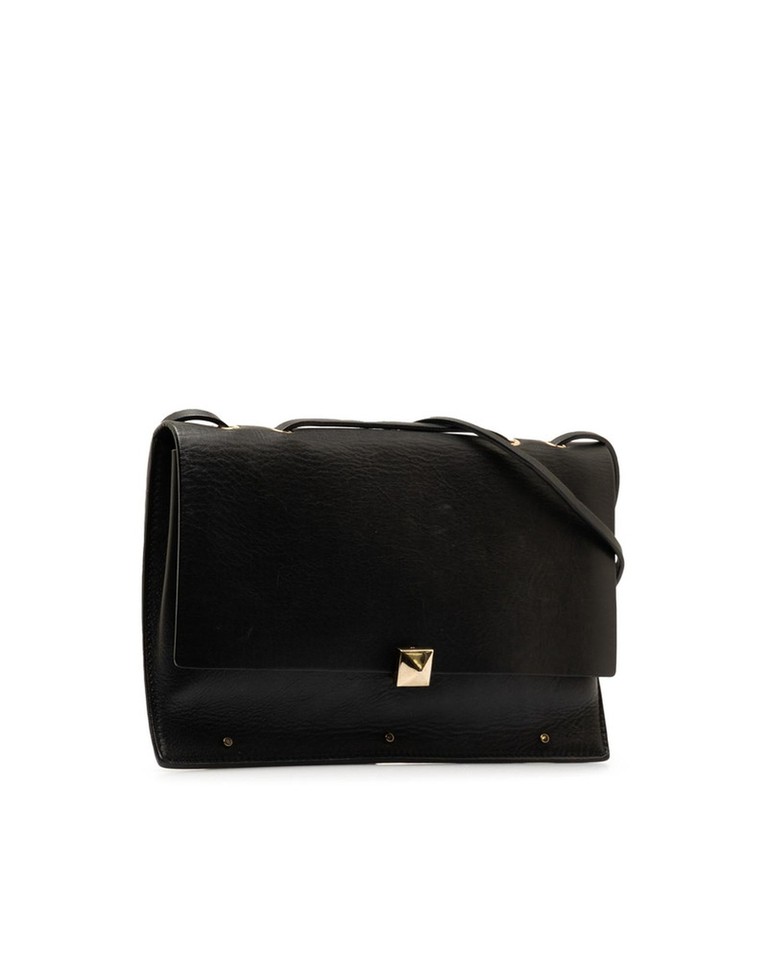 Pre Loved Valentino Rockstud Black Leather Shoulder Bag Handbags One