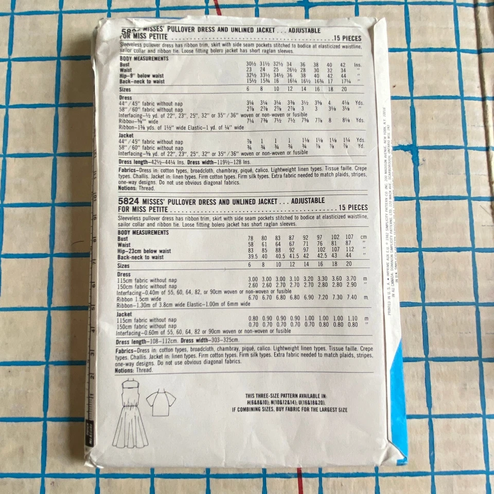 Womens Uncut 1980s Sailor Dress Pattern Size 10 12 14 Simplicity 5824 - Image 2 of 3