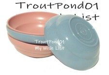 Tupperware Toys Children's Mini Party 2 oz Bowls Set 4 Vtg Country Blue Pink