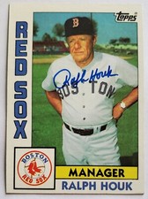 RALPH HOUK Autograph / Signed / Autographed 1984 Topps Card Manager Red Sox