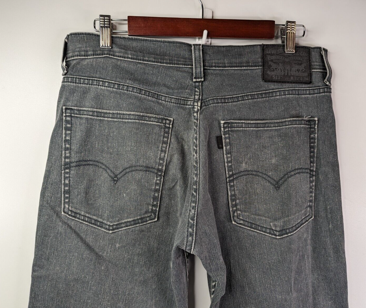 、 Levi's 511 Slim Fit Gray Denim Dark Wash Jeans Men's 32x34 (34x33