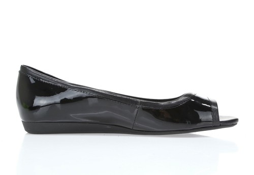 Cole Haan Elsie Black Patent Leather Open Toe Ballet Flats Sz. 7.5 B - Picture 5 of 7