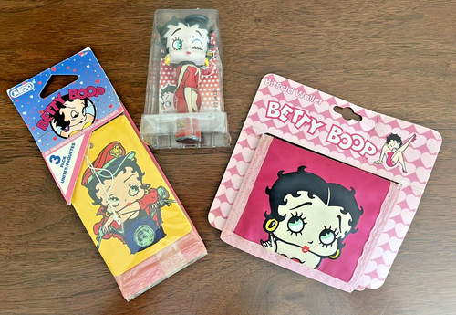 Betty Boop Vintage Wallet - Air Freshener - Lip Gloss - New Old Stock