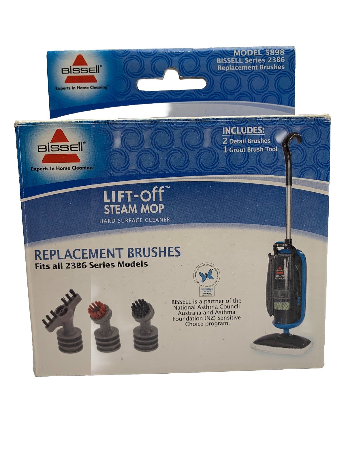 Bissell Lift Off Steam Mop Replacement Brushes for Grout Cleaning Fits 23B6 Series-image