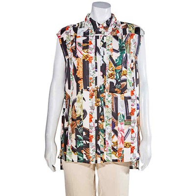 burberry archive scarf print silk shirt