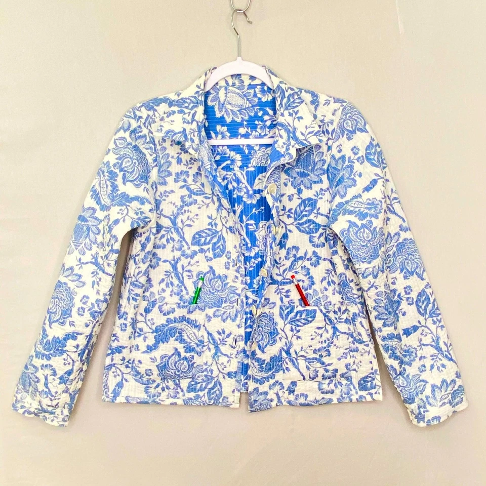 Chaqueta Reverible Acolchada Nomadic Traders Pequeña Ligera Floral Doble Bolsillos Foto 2 de 4