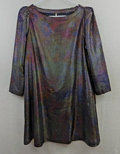 Free People sz XS Dress Diamonds Are Forever Mermaid Shimmer metallic shift 1248