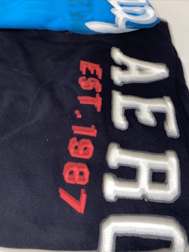 Men's Aeropostale Aero Lot Of 4 Cotton T-Shirt Tag Size XS & S Black Blue & Grey - Picture 3 of 15