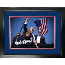 Framed Donald Trump Rally Assassination Attempt PA Facsimile Auto 11"x14" Photo