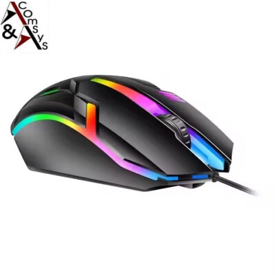 Gaming Maus PC USB Computer Gamer LED RGB kabelgebunden Cptical Sensor 3 Key #D3