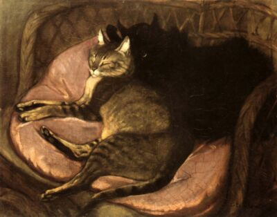 #ad Cat on a Lounger : Theophile Steinlein : 1908 : Archival Quality Art Print 11x17 $50.36