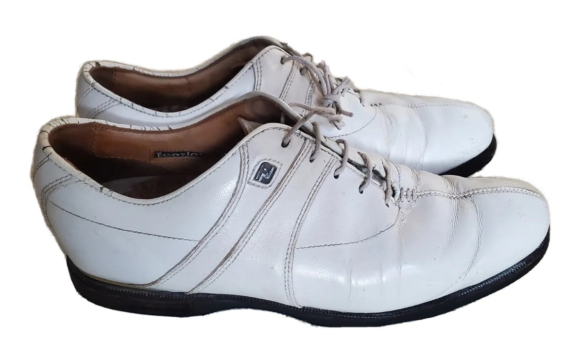 FOOTJOY FJ Icon Black Golf Shoes Mens UK 9 EU 43 White Leather