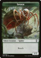 Spider (1/2 Reach) MTG Commander Streets of New Capenna Token NM x4 - Magic Card