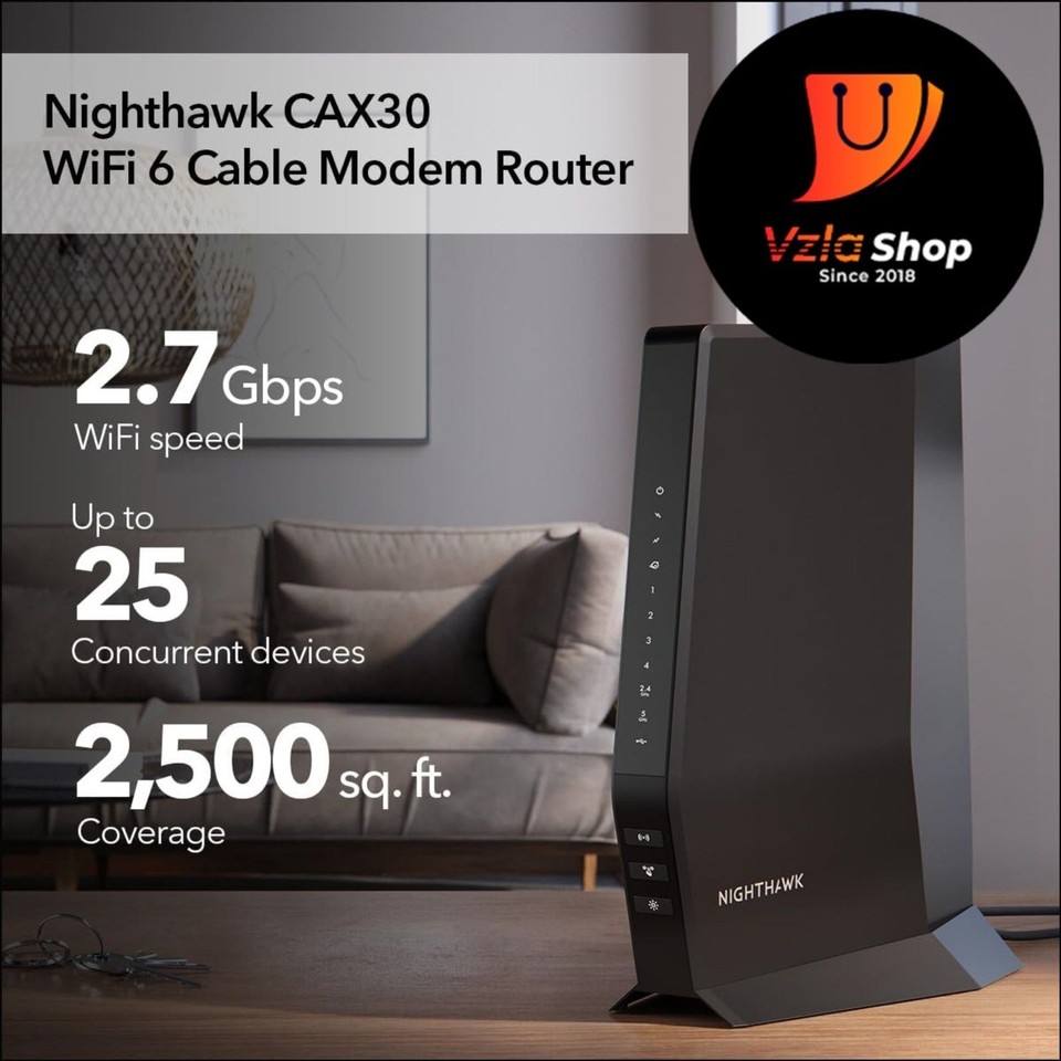 WiFi 6 Cable Modem Router CAX30 Compatible with Xfinity, Spectrum, and ...