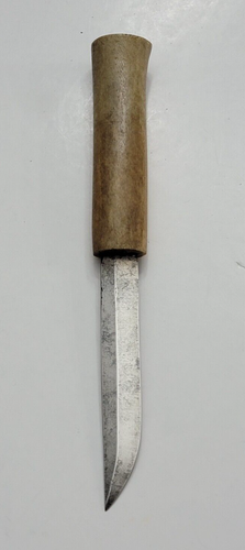 Old Finnish Lapland Sami Fixed Blade Puukko Knife bone handle / sheath E373 - Picture 14 of 18