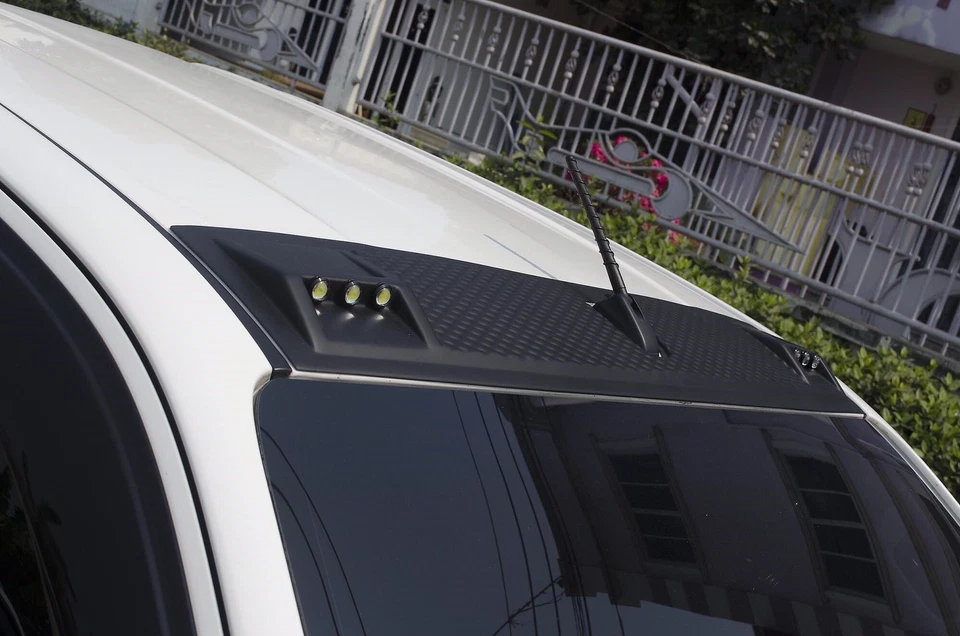 Front Roof Spoiler Cover LED Black Trim 1P For Toyota Hilux Revo SR5 2015 - 2017 - image 3 of 4