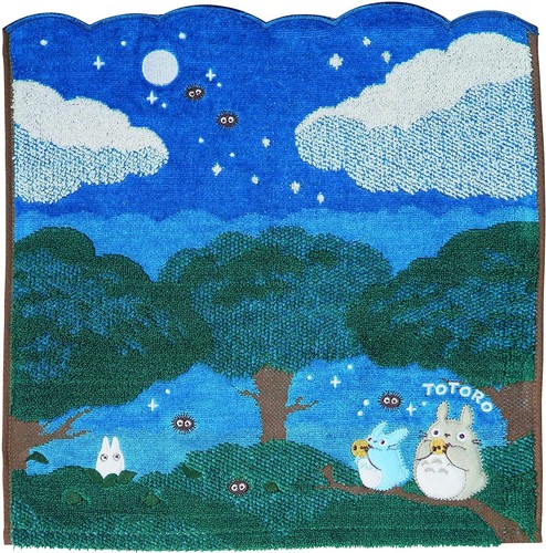 My Neighbor Totoro Cotton Wash Hand Towel 34 x 36cm Moonlit Night Studio Ghibli