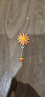 Signed Capri Pin Orange Yellow Green Enamel Flower Brooch Vintage ...