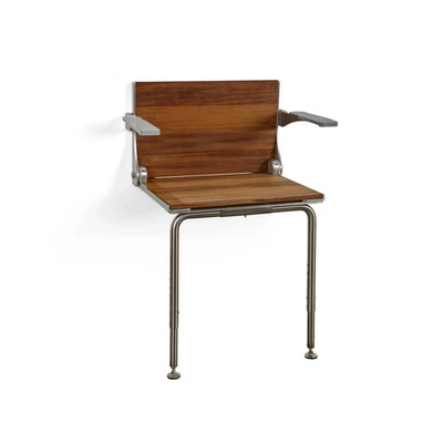 SEACHROME Silhouette Comfort Plus Folding Shower Seat with Armrests & Legs – Heavy-D