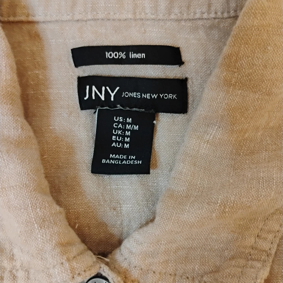 J N Y 100 % y lino con botones resorts de playa de lujo minimalista viaje talla M Foto 4 de 4