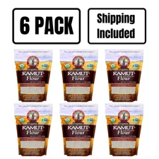 Organic Kamut Khorasan Wheat Flour | 1.5 lb | Pack of 6 | Non-GMO | Shipping Inc