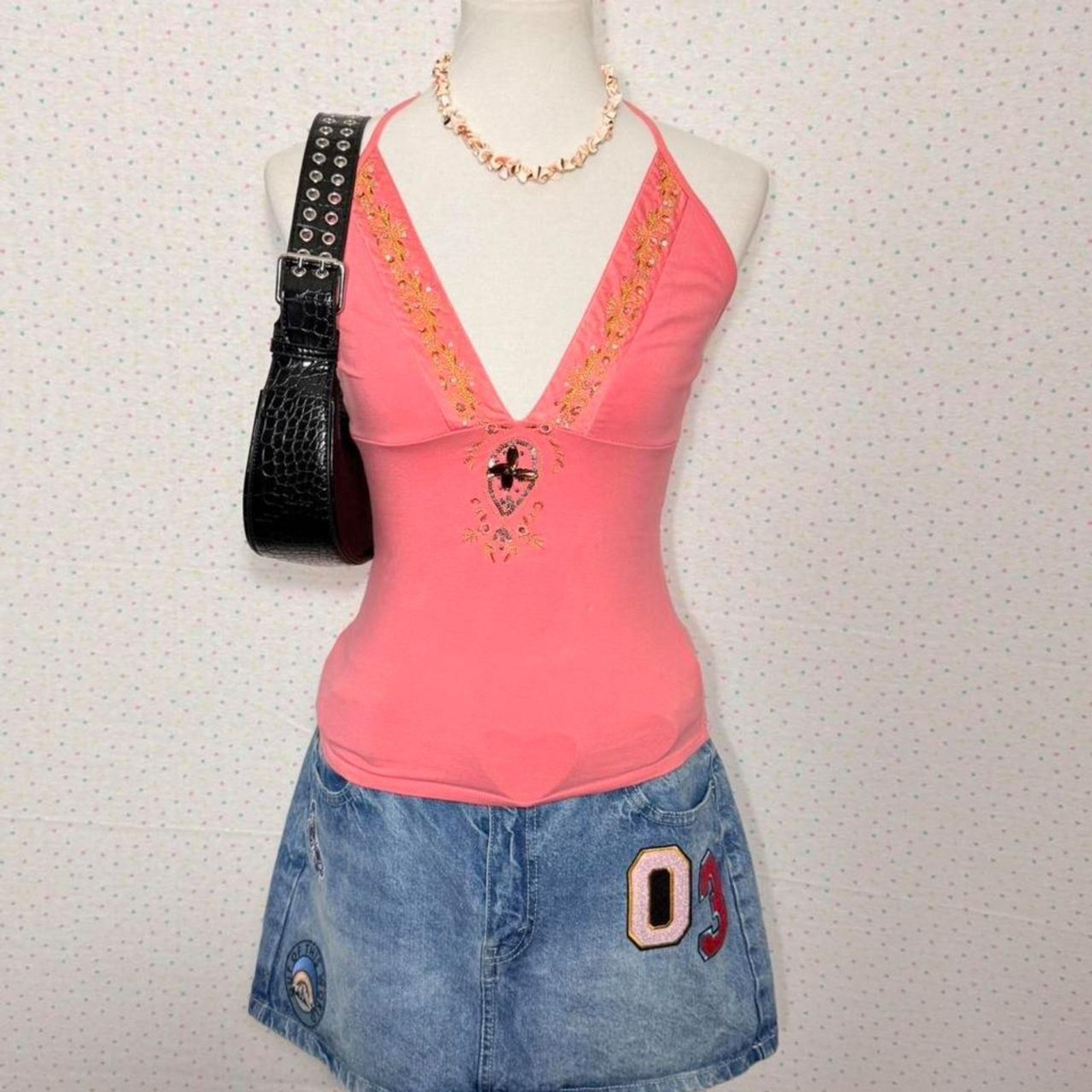 Vintage Beaded Halter top