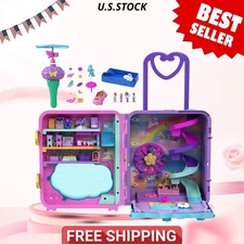 Dolls, Playset and Travel Toys, 4 Dolls, 1 Vehicle, 25+ Accessories, Resort Roll