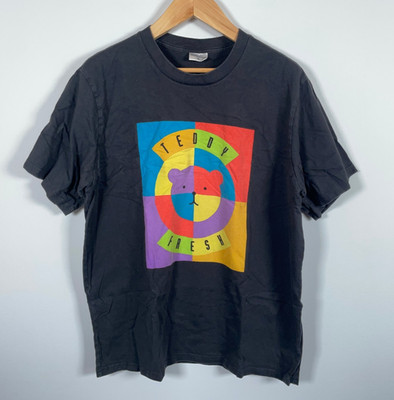 Teddy Fresh T-Shirt Men's XL Black Box Logo Print Crewneck 100% Cotton