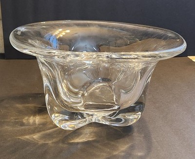 VTG Orrefors Crystal Bowl 10''x5.5'' Asymmetrical VERY Heavy 10 lbs.