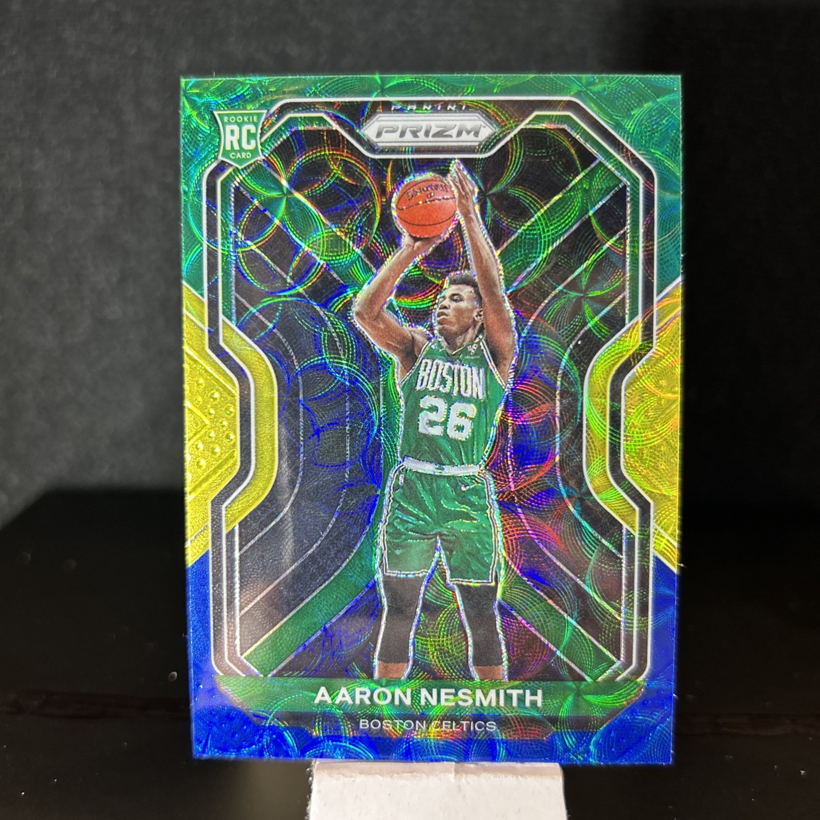 2020-21 Panini Prizm Choice Blue Yellow & Green Prizm Aaron Nesmith #282 RC