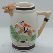 Vintage Jug with Hunting Scene Fox Hound Keele Street 4" Tall Whiskey Water