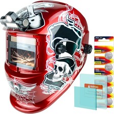 Shade 4/9-13 Auto Darkening Welding Helmet with 2 Arc Sensors Solar Powered