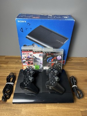 Sony PlayStation 3 PS3 Super Slim 500GB OVP 2 Controller 3 Spiele Getestet