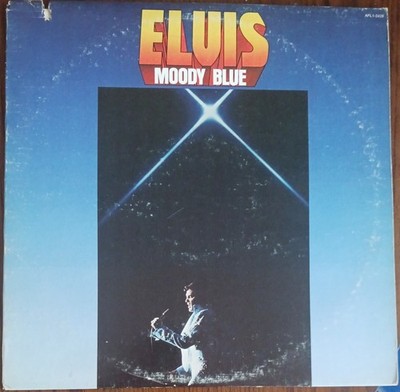 ELVIS PRESLEY - MOODY BLUE - 1977 RCA VICTOR VINYL RECORD - (G/VG) - BLUE VINYL 